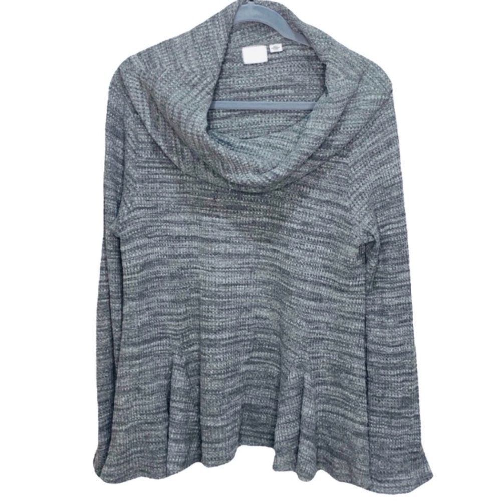 Anthropologie Postage Stamp Grey Cowl Neck Sweater Sz M